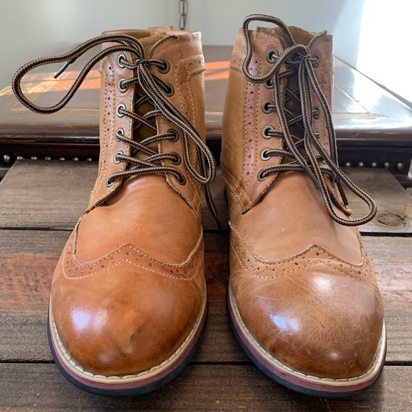 Kunsto Men’s Brogue Boots - Picture 3 of 11